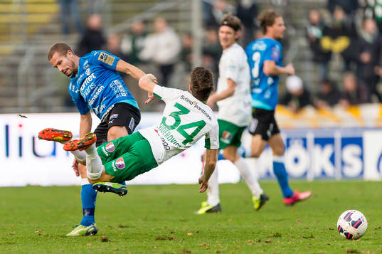 Halmstads Christoffer Andersson fäller Hammarbys Måns