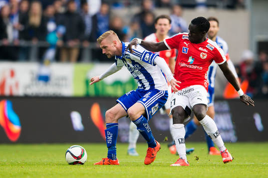 IFK Göteborgs Sebastian Eriksson och Kalmars Papa Alioune