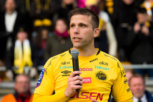 Elfsborgs Anders Svensson håller tal