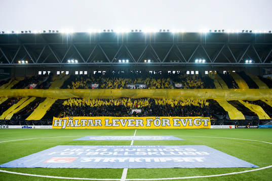 Tifo för Elfsborgs Anders Svensson och Andreas Klarström