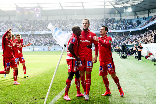 Norrköpings spelare jublar