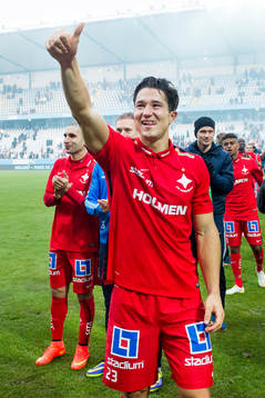 Norrköpings David Boo Wiklander firar sm-guldet