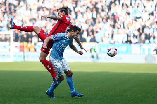 Malmö FFs Markus Rosenberg och Norrköpings Linus Wahlqvist