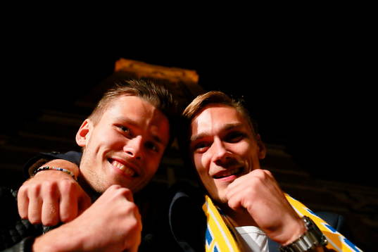 Norrköpings Arnor Ingvi Traustason och Linus Wahlqvist