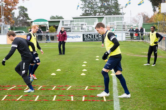 Utsiktens spelare värmer upp