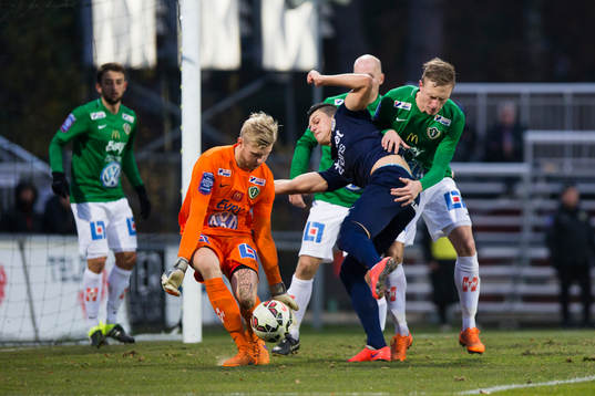 Jönköpings målvakt Anton Cajtoft och Jönköpings Joakim