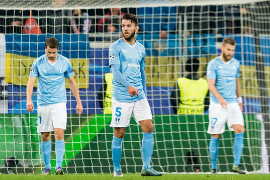 Malmö FFs Kari Arnason, Erdal Rakip och Rasmus Bengtsson