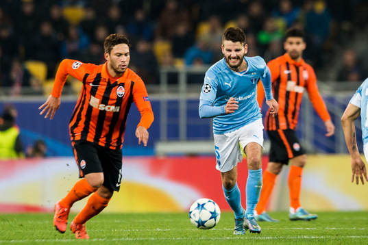 Shakhtar Donetsks Marlos och Malmö FFs Erdal Rakip