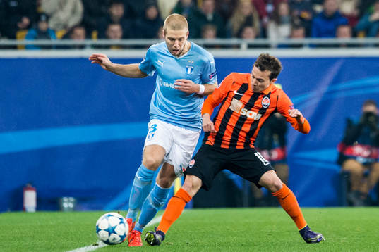 Malmö FFs Anton Tinnerholm och Shakhtar Donetsks