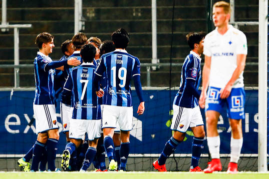 Djurgårdens Tim Björkström jublar