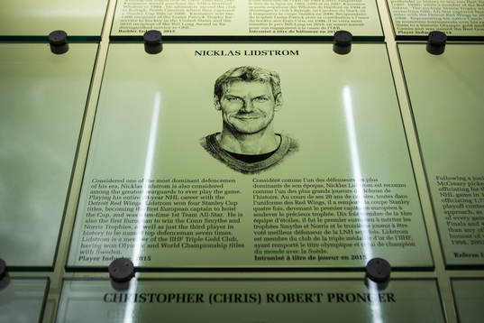 Nicklas Lidstrom's plaque in The Ice Hockey Hall of Fame 06