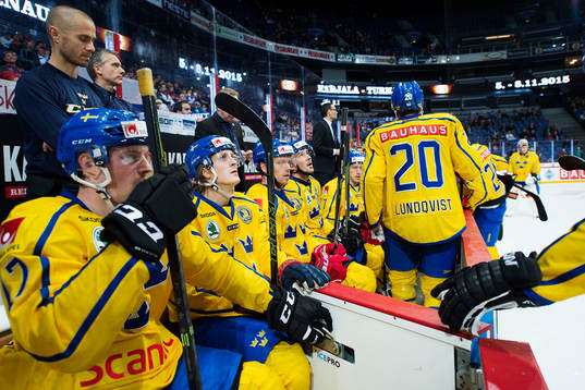 Sveriges Martin Lundberg och Marcus Sörensen deppar på