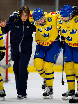 Sveriges Johanna Fällman skadar sig