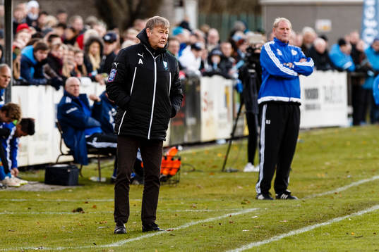 Malmö FFs tränare Åge Hareide samt Götene IFs tränare