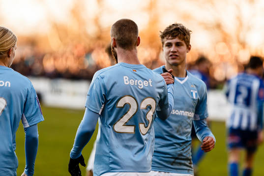 Malmö FFs Jo Inge Berget och Mattias Svanberg  jublar