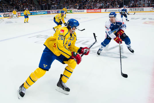 Sveriges Joel Lundqvist och Finlands Pekka Jormakka
