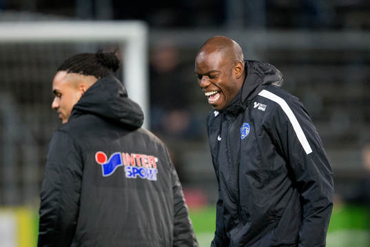Falkenbergs Hakeem Araba före fotbollsmatchen och kval