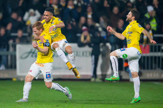 Falkenbergs Dan Keat och Alexander Jakobsen och Tibor Joza