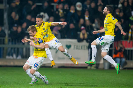 Falkenbergs Dan Keat och Alexander Jakobsen och Tibor Joza