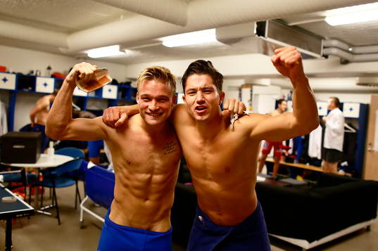 Norrköpings Nicklas Bärkroth och David Boo Wiklander i