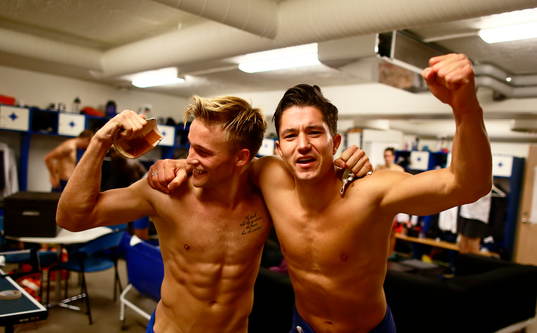 Norrköpings Nicklas Bärkroth och David Boo Wiklander i