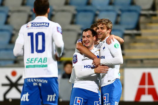 Norrköpings Nikola Tkalcic och Arnor Ingvi Traustason