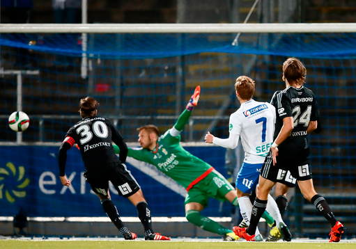 Mål 1-0 av Norrköpings Alexander Fransson förbi IFK