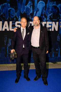 Hammarbys Erik Sundin och VD Henrik Kindlund