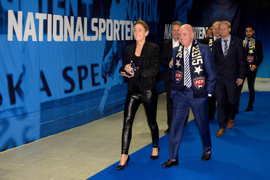 Rosengårds sportchef Therese Sjögran och Erling Nilsson