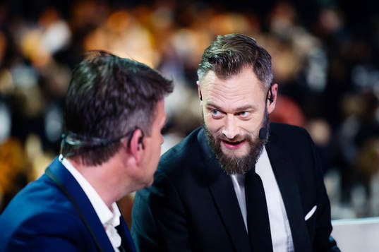 Olof Lundh och Patrik Ekwall i TV4-studion