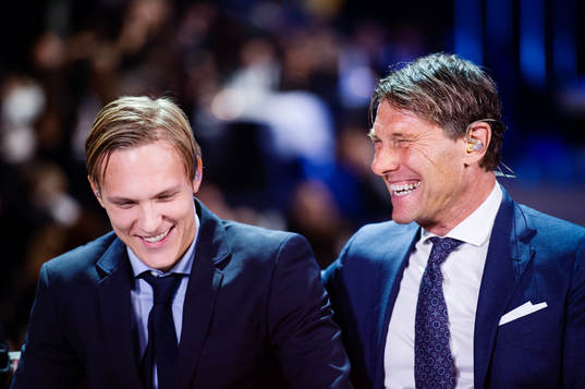 Ludwig Augustinsson och Håkan Ericson i TV4-studion
