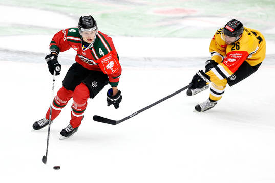 Frölundas Jacob Larsson och Litvinovs Viktor Hübl