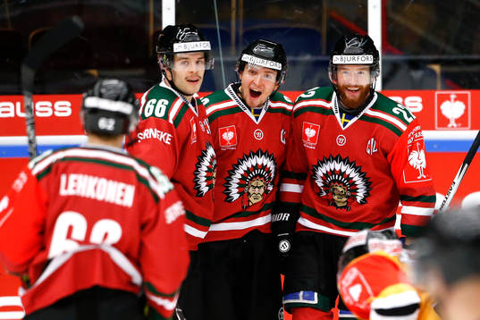 Frölundas Lukas Bengtsson jublar
