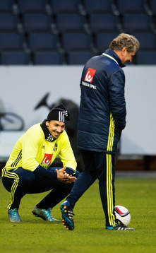Zlatan Ibrahimovic och förbundskapten Erik Hamrén