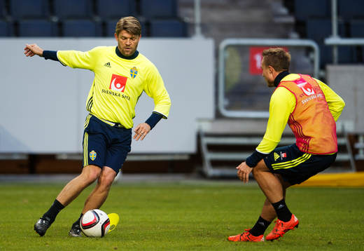 Players manager Marcus Allbäck och Pierre Bengtsson