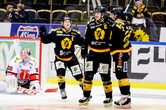 Skellefteås Axel Holmström jublar