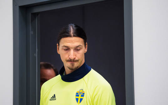 Zlatan Ibrahimovic på en presskonferens