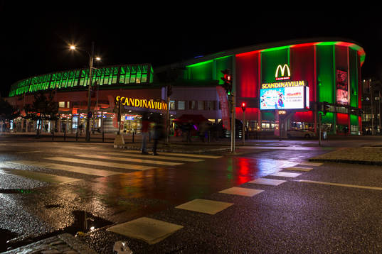 Scandinavium exteriört innan en ishockeymatch i SHL mellan