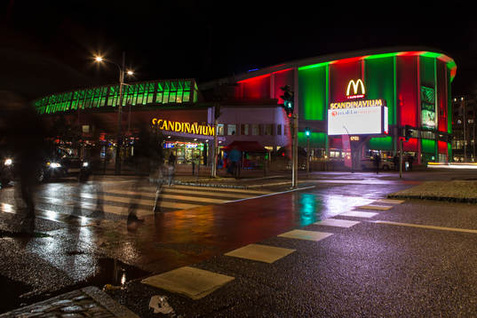 Scandinavium exteriört innan en ishockeymatch i SHL mellan