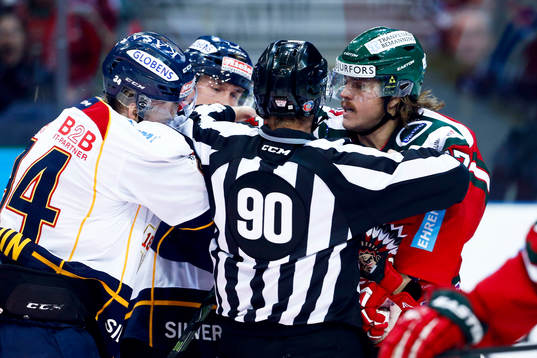 Djurgårdens Patrick Thoresen och Frölundas Patrik Carlsson