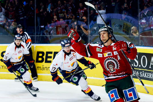 Frölundas Nicklas Lasu jublar