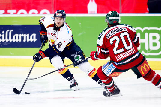 Djurgårdens Tobias Hage och Frölundas Joel Lundqvist