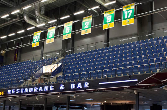 I Löfbergs Arena hänger de pensionerade tröjnumren