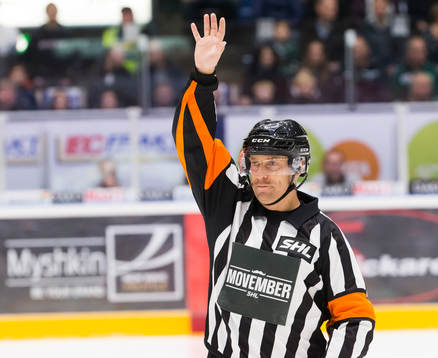 Domare Sören Persson med novembertext på brösten