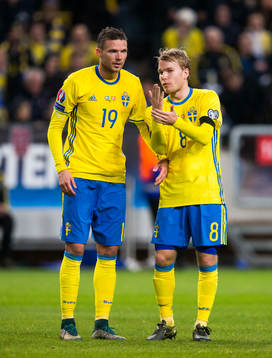 Sveriges Marcus Berg och Oscar Lewicki