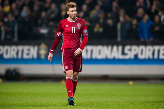 Danmarks Nicklas Bendtner ser deppig ut