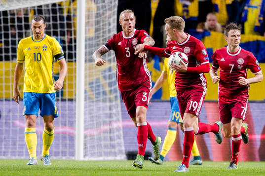 Danmarks Simon Kjär, Nicolai Jörgensen och William Kvist