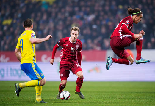 Danmarks Christian Eriksen och Yussuf Poulsen