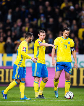 Sveriges Jimmy Durmaz, Kim Källström och Zlatan