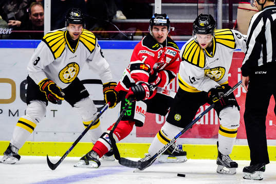 Malmö Redhawks Nils Andersson i en kamp mot Brynäs